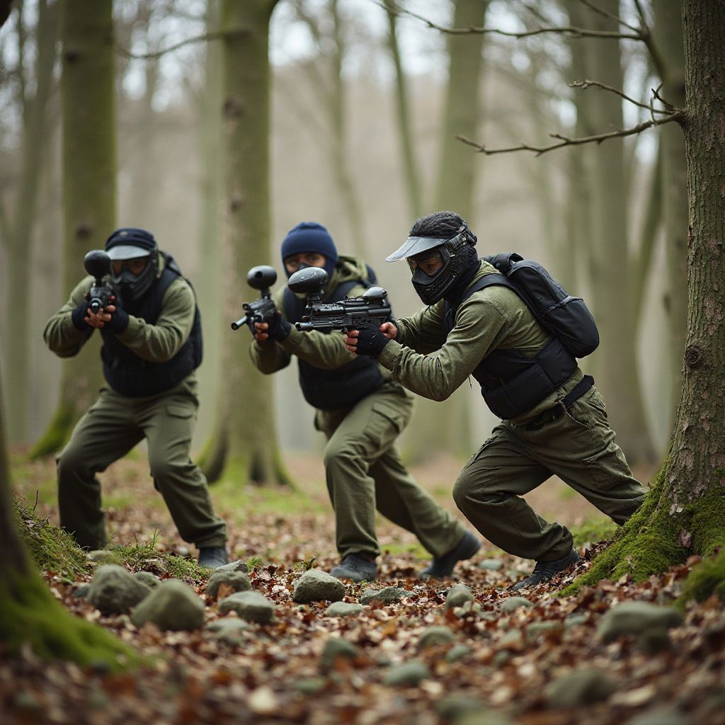 Action paintball en arène outdoor